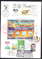 Large Card Various Stamps World Cup Soccer FDC Cancel - Altri & Non Classificati