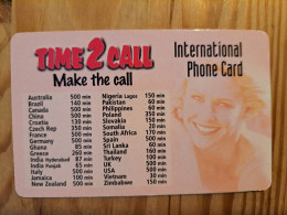 Prepaid Phonecard United Kingdom, Time 2 Call - Woman - [ 8] Companies Issues