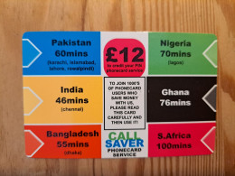 Prepaid Phonecard United Kingdom, Call Saver - Emissions Entreprises