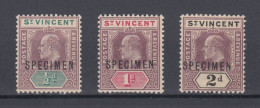 St. Vincent 1902 King Stamp Specimen Of 3v, OG, MNH,VF - St.Vincent (...-1979)