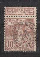 COB 73 Oblitération Centrale BRUXELLES (PL. DE LA CHAPELLE) - 1894-1896 Expositions