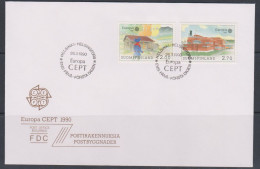 Finlande FDC 1990 1074-75 Europe Bâtiments Postaux De Nuuvus Et Turku - FDC