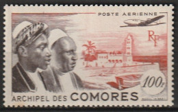 Comores Indigènes Et Mosquée De Moroni Poste Aérienne N°2 *neuf Charnière - Luftpost