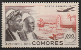 Comores Indigènes Et Mosquée De Moroni Poste Aérienne N°2 *neuf Charnière - Luchtpost
