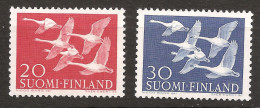 Finlande Finland 1956 N° 445 / 6 ** Oiseaux, Journée Des Pays Du Nord, Canards, Oies, Cygne Chanteur, Unions Postales - Ungebraucht