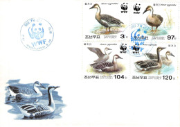 NORTH KOREA - FDC WWF 2044 - DUCK  / 4442 - Corea Del Norte