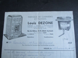 Oude Fac.  1945  +2 Fiscale Zegels  Fabrique  De Cuisiniéres  ... LOUIS  DEZONE  Rue Des Mélézes ( IXELLES  En  BOSCH) - Ixelles - Elsene