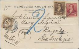 Argentina: 1898, 1 C. 5 C. Tied "Buenos Aires" To Ppc "Plaza Lorea" To Ragusa/Da - Other & Unclassified