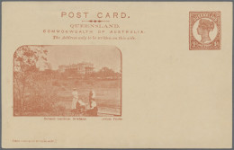 Queensland - Postal Stationery: 1898/1906, 1d Brown And 1d Orange-brown Pictoria - Cartas & Documentos