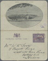 Tasmania -  Postal Stationery: 1911, ONE PENNY (at 20 Degree Angle) On 2d Violet - Covers & Documents