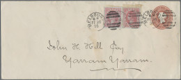Victoria - Postal Stationery: 1890 Postal Stationery Envelope 1d. Uprated By Two - Sonstige & Ohne Zuordnung