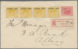 Western Australia - Postal Stationery: 1902, 1d Red 'swan' Envelope, Uprated Wit - Andere & Zonder Classificatie