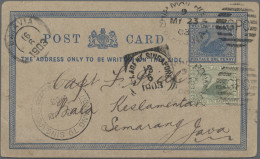 Western Australia - Postal Stationery: 1903, 1d Dark Blue On Pale Gray Buff Post - Altri & Non Classificati