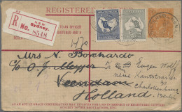 Australia - Postal Stationery: 1919, Registration Envelope KGV Sideface 4d Orang - Postal Stationery