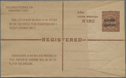 Australia - Postal Stationery: 1923, FOURPENCE/HALFPENNY On 5d Brown KGV Registr - Enteros Postales