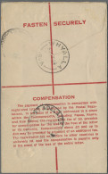 Australia - Postal Stationery: 1942, 5 ½d Brown KGVI Registration Envelope, Red - Entiers Postaux