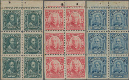 Brazil: 1906, Defintives "Personalities", 50r. Green, 100r. Rose And 200r. Blue, - Nuovi