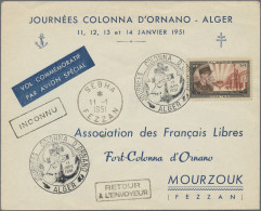 Fezzan: 1951, Algerian 15+5 Fr Commemorative For The 10th Anniversary Of The Dea - Brieven En Documenten