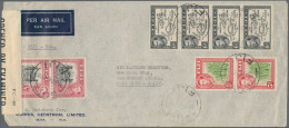 Fiji: 1943 Censored Mail: Air Mail Envelope Used From Suva To Palo Alto, Cal., U - Fidji (...-1970)