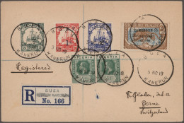 Cameroon: 1919, German Colonies Yacht Issue For Kamerun, 5 Pfg Green, 10 Pfg Red - Camerún (1960-...)