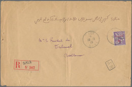 Morocco: 1915 Registered Advice Of Receipt Envelope From Sale To Casablanca, Fra - Lettres & Documents