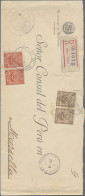 Peru - Service Stamps: 1909, 1 C. And 10 C. Each Pair Tied "Lima 4 Mar 1912" To - Pérou