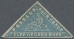 Cap Of Good Hope: 1861 "Woodblock" 4d. Pale Milky Blue On Laid Paper, Imperf, Un - Cabo De Buena Esperanza (1853-1904)