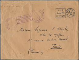 Tahiti: 1939 Stampless Envelope Used From Papete To Tunis, Tunisie Cancelled "PA - Tahiti