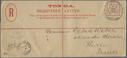 Tonga - Postal Stationery: 1910, Registered Envelope 4d. "uprated" By Government - Tonga (1970-...)