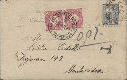 Uruguay - Postage Dues: 1904/05, 2 C. Resp. 2 C. Pair Tied "Officina De Tassa / - Uruguay