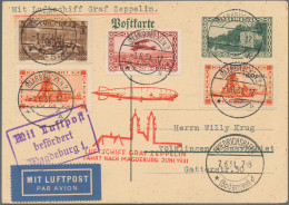 Zeppelin Mail - Germany: 1931, Magdeburgfahrt, Zuleitungspost Saargebiet, Ganzsa - Poste Aérienne & Zeppelin