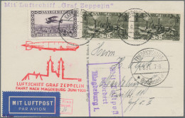 Zeppelin Mail - Germany: 1931, Magdeburgfahrt, Zuleitungspost Aus Dem Saargebiet - Correo Aéreo & Zeppelin