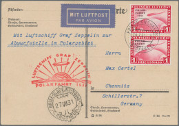 Zeppelin Mail - Germany: 1931, Polarfahrt, Blanko-Karte Frankiert Mit 1 M Polarf - Correo Aéreo & Zeppelin