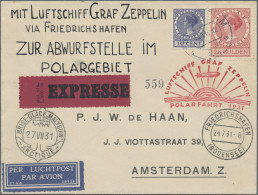 Zeppelin Mail - Germany: 1931, Polarfahrt, Zuleitung Niederlande, Brief Von Frie - Poste Aérienne & Zeppelin