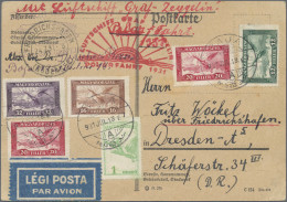 Zeppelin Mail - Germany: 1931, Polarfahrt, Zuleitung Ungarn, Karte Von Friedrich - Correo Aéreo & Zeppelin