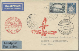 Zeppelin Mail - Germany: 1933, 5. Südamerikafahrt, ESTLAND, Mit Berlin Transit U - Correo Aéreo & Zeppelin