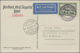 Zeppelin Mail - Europe: 1930, LIECHTENSTEIN, Vaduzfahrt, Zeppelin-AK Mit Deutsch - Autres - Europe