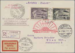 Zeppelin Mail - Europe: 1931, July, Two Registered Covers Polarfahrt 1931 (Lenin - Otros - Europa