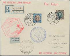 Zeppelin Mail - Europe: 1933, 1. Südamerikafahrt, Zuleitung Island, R-Brief Ab R - Otros - Europa
