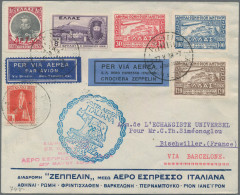 Zeppelin Mail - Europe: 1933 Greek Zeppelin Stamps, Complete Set Plus Further Ad - Autres - Europe