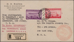 Zeppelin Mail - Europe: 1936, 1. Nordamerikafahrt, LIECHTENSTEIN, Registered Fra - Otros - Europa