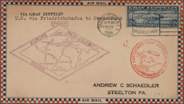 Zeppelin Mail - Overseas: 1930/1933 The Four Zeppelin Stamps Used On Four Zeppel - Zeppeline