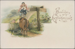 Thematics: Bicycle: 1897, Privat-Stadtpost "Courier" München, Bildpostkarte 5 Pf - Cyclisme