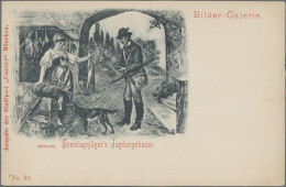 Thematics: Hunting: 1897, MÜNCHEN COURIER, Bildpostkarte Mit Aufgeklebter 6 Pf. - Otros