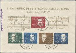 Thematics: Music-composers: 1959, Beethoven Souvenir Sheet Of West-Germany On Re - Música