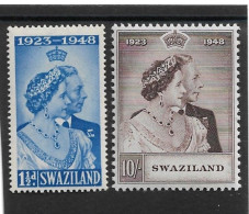 SWAZILAND 1948 SILVER WEDDING SET SG 46/47 LIGHTLY MOUNTED MINT Cat £40+ - Swaziland (...-1967)