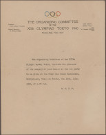 Thematics: Olympic Games: 1940, Tokyo, Organizing Committee Letterhead On Invita - Autres & Non Classés