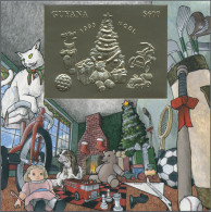 Thematics: Christmas: 1993, Christmas GOLD And SILVER Miniature Sheets Set Of Ei - Noël