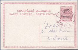 Albania - Postal Stationery: 1914, Prince William Surcharge, Card 10q. Red Clear - Albanië