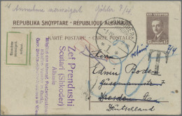 Albania - Postal Stationery: 1926/1937, Three Commercially Used Stationery Cards - Albanie